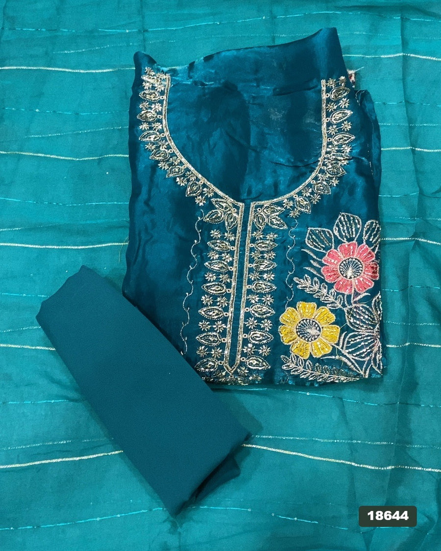 Silk Embroidery Suit Set