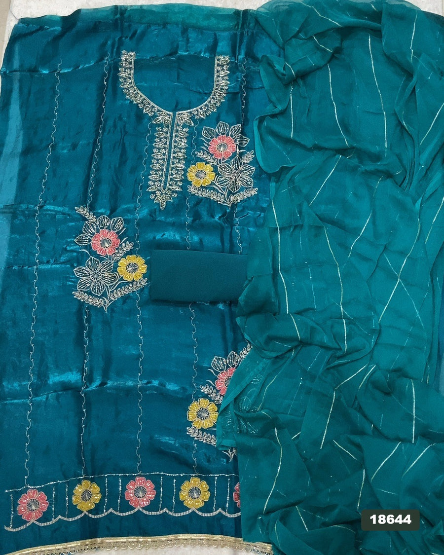 Silk Embroidery Suit Set