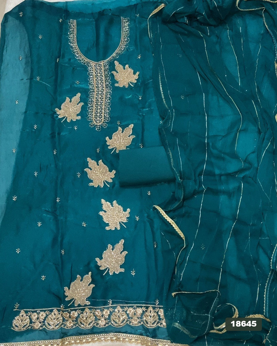 Silk Embroidery Suit Set