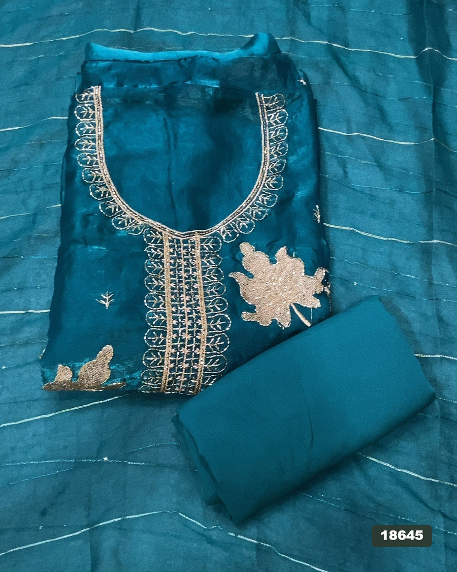 Silk Embroidery Suit Set
