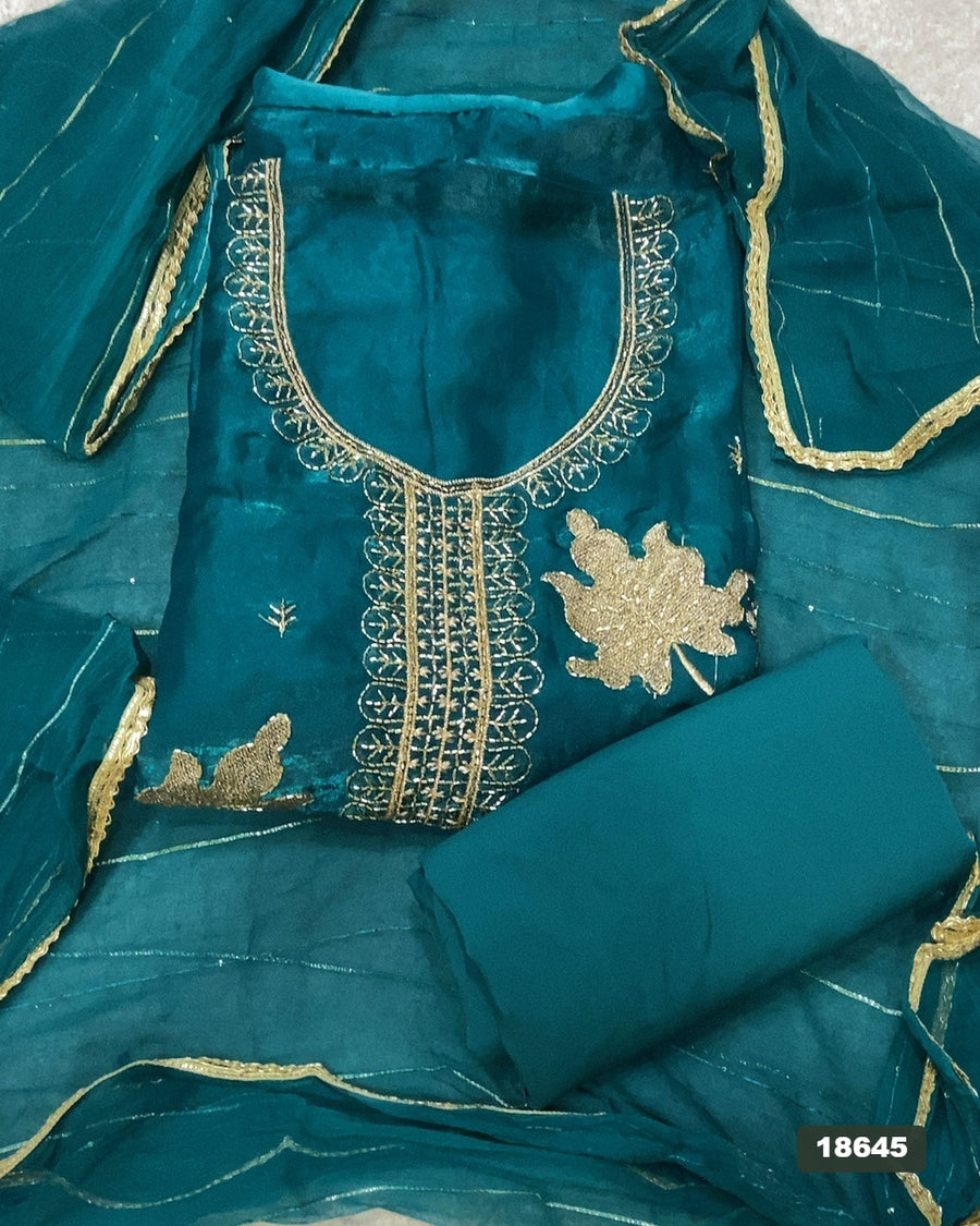 Silk Embroidery Suit Set