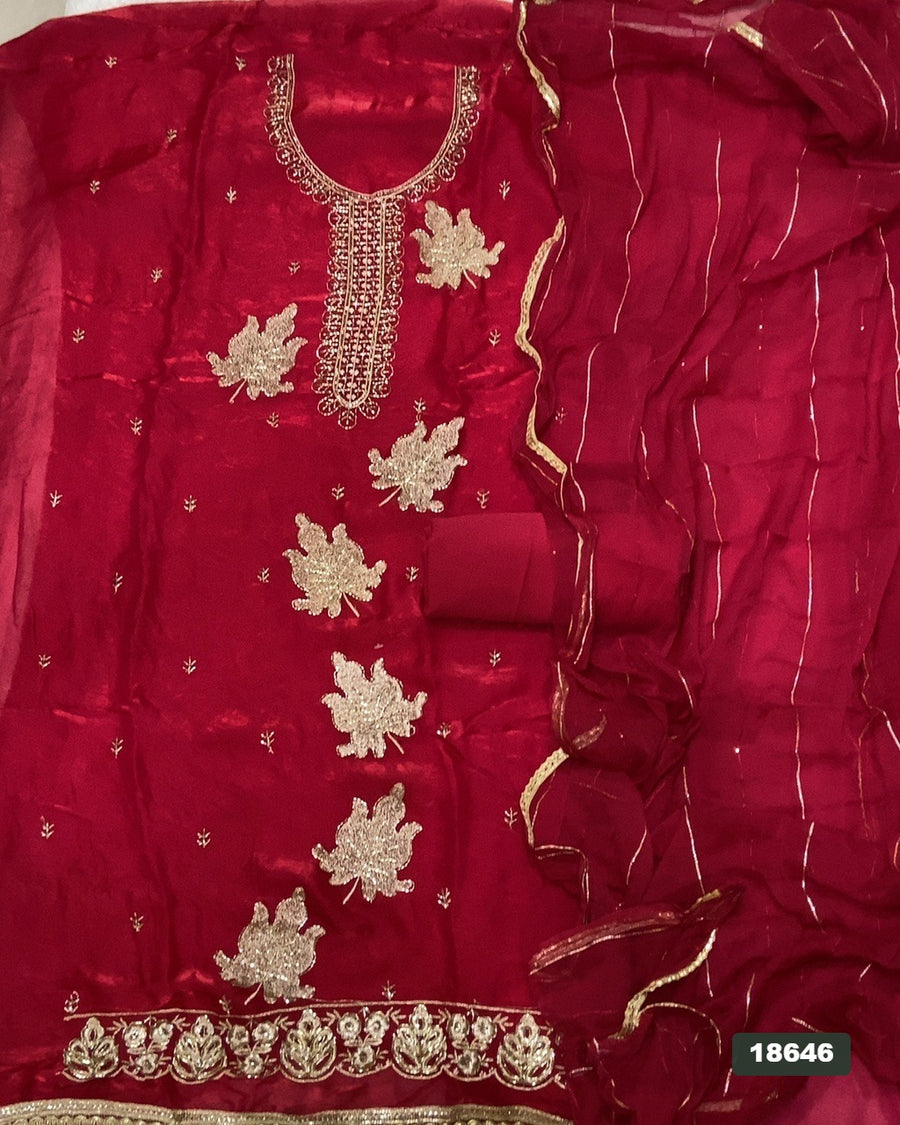 Silk Embroidery Suit Set