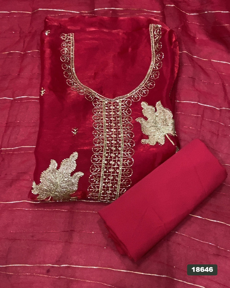 Silk Embroidery Suit Set
