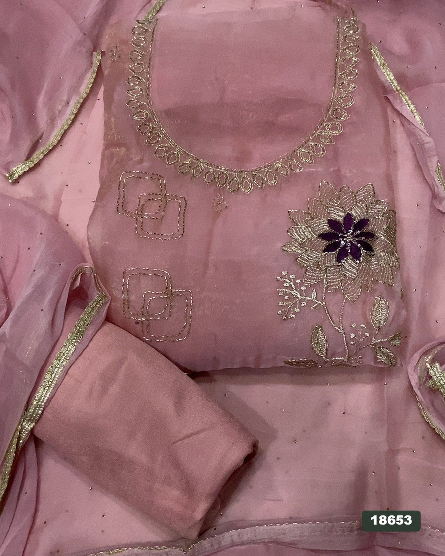 Silk Embroidery Suit Set