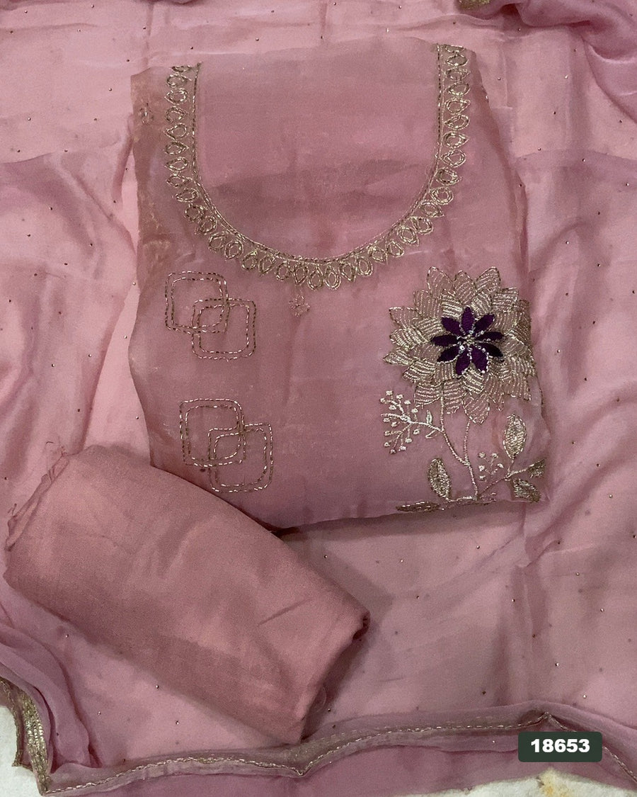 Silk Embroidery Suit Set