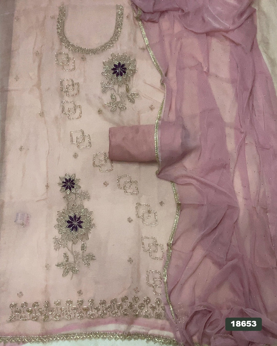 Silk Embroidery Suit Set