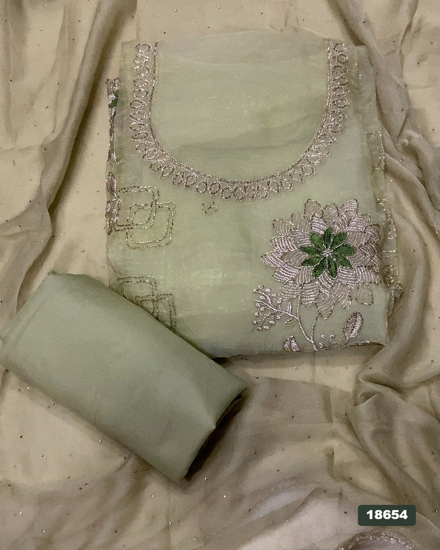 Silk Embroidery Suit Set