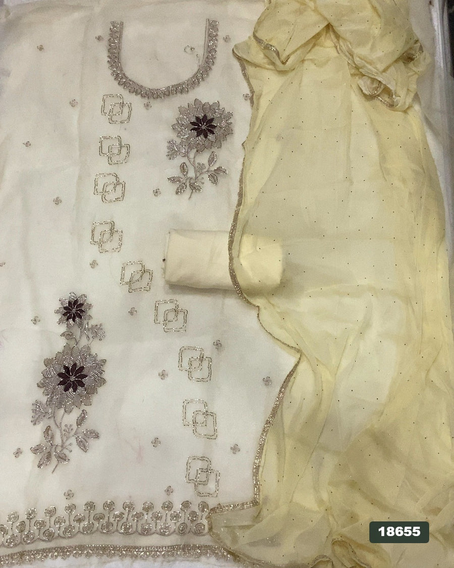 Silk Embroidery Suit Set