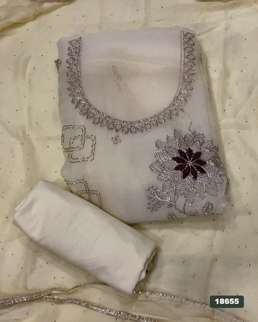 Silk Embroidery Suit Set
