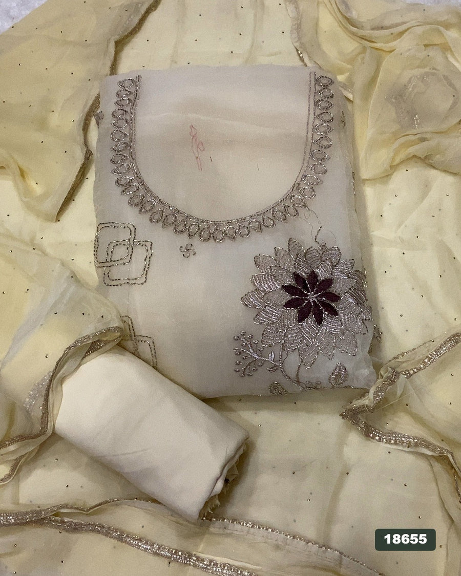 Silk Embroidery Suit Set
