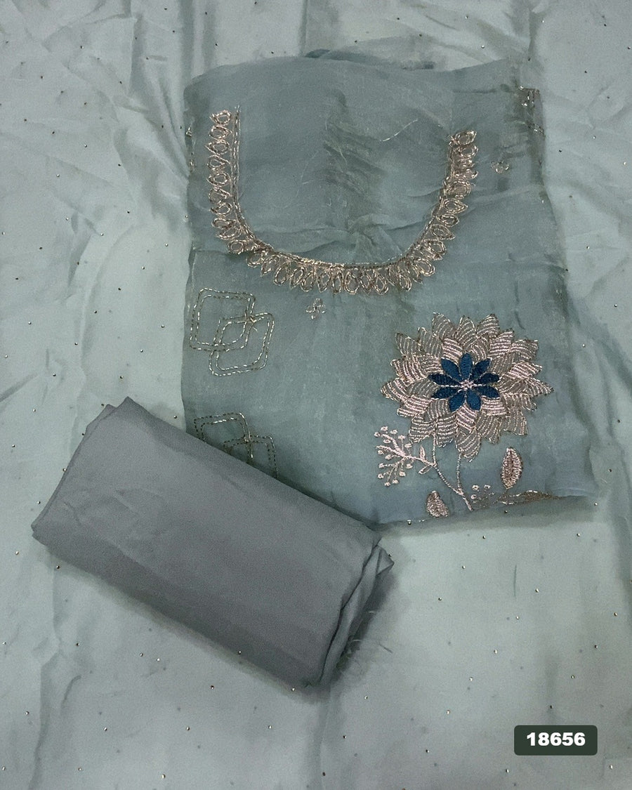 Silk Embroidery Suit Set