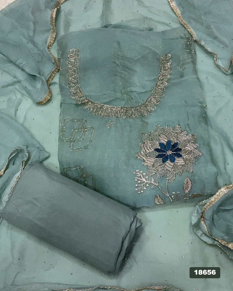 Silk Embroidery Suit Set