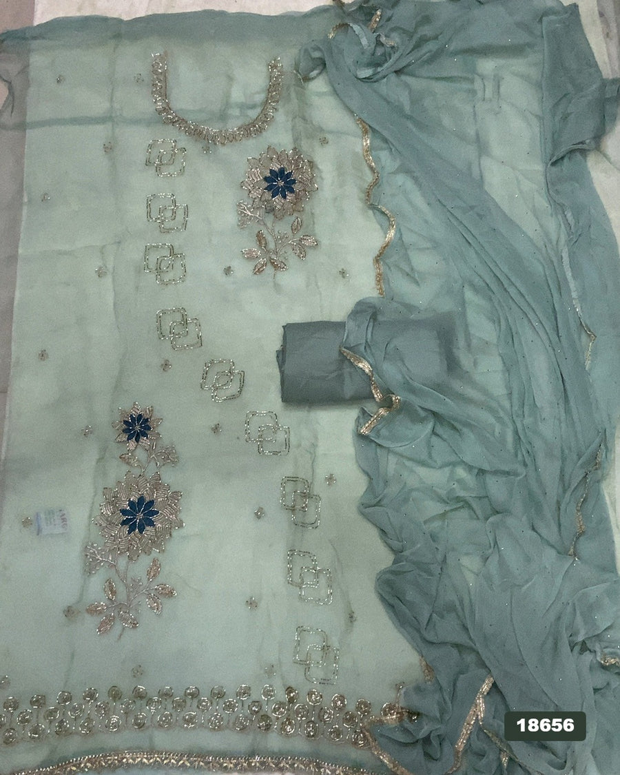 Silk Embroidery Suit Set