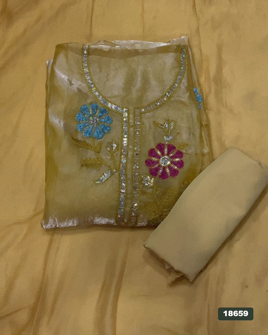 Silk Embroidery Suit Set