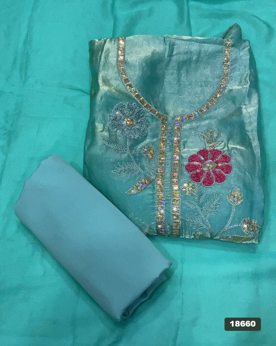 Silk Embroidery Suit Set