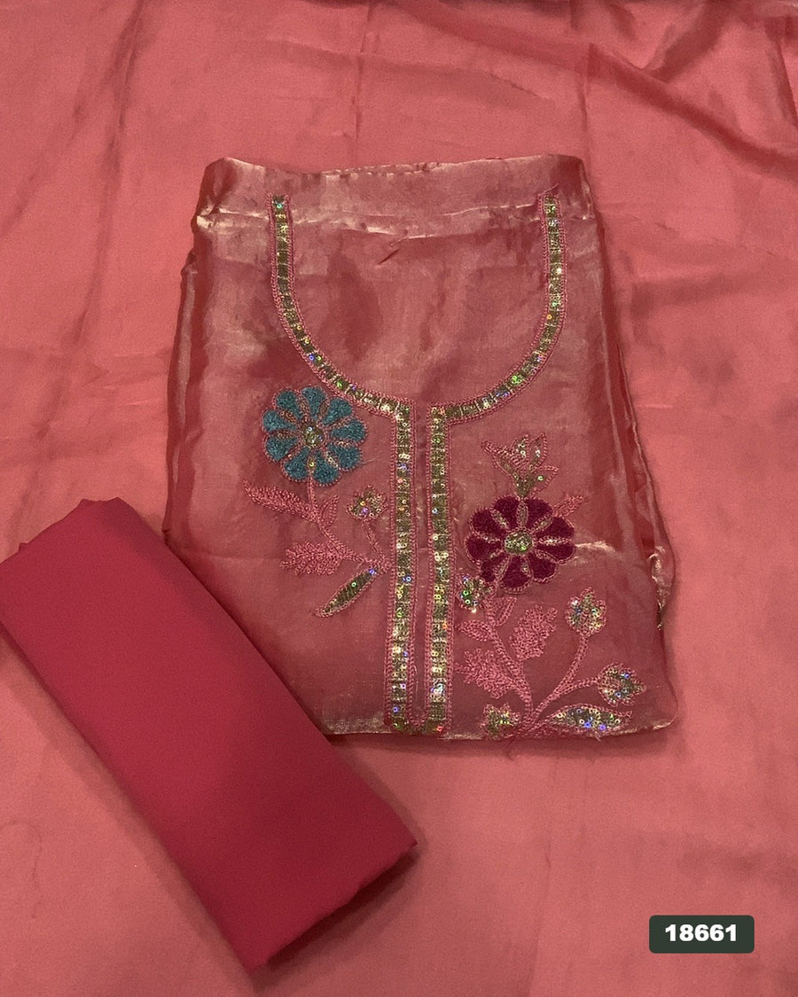 Silk Embroidery Suit Set