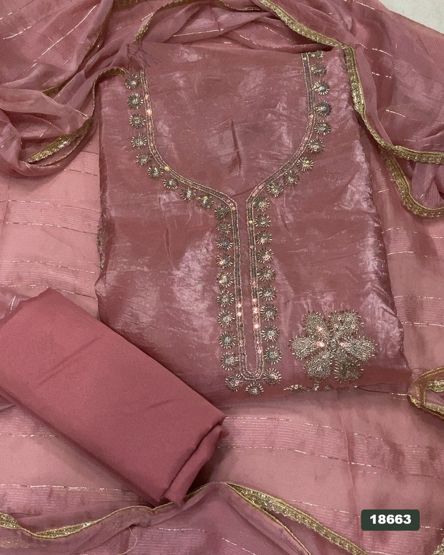 Silk Embroidery Suit Set