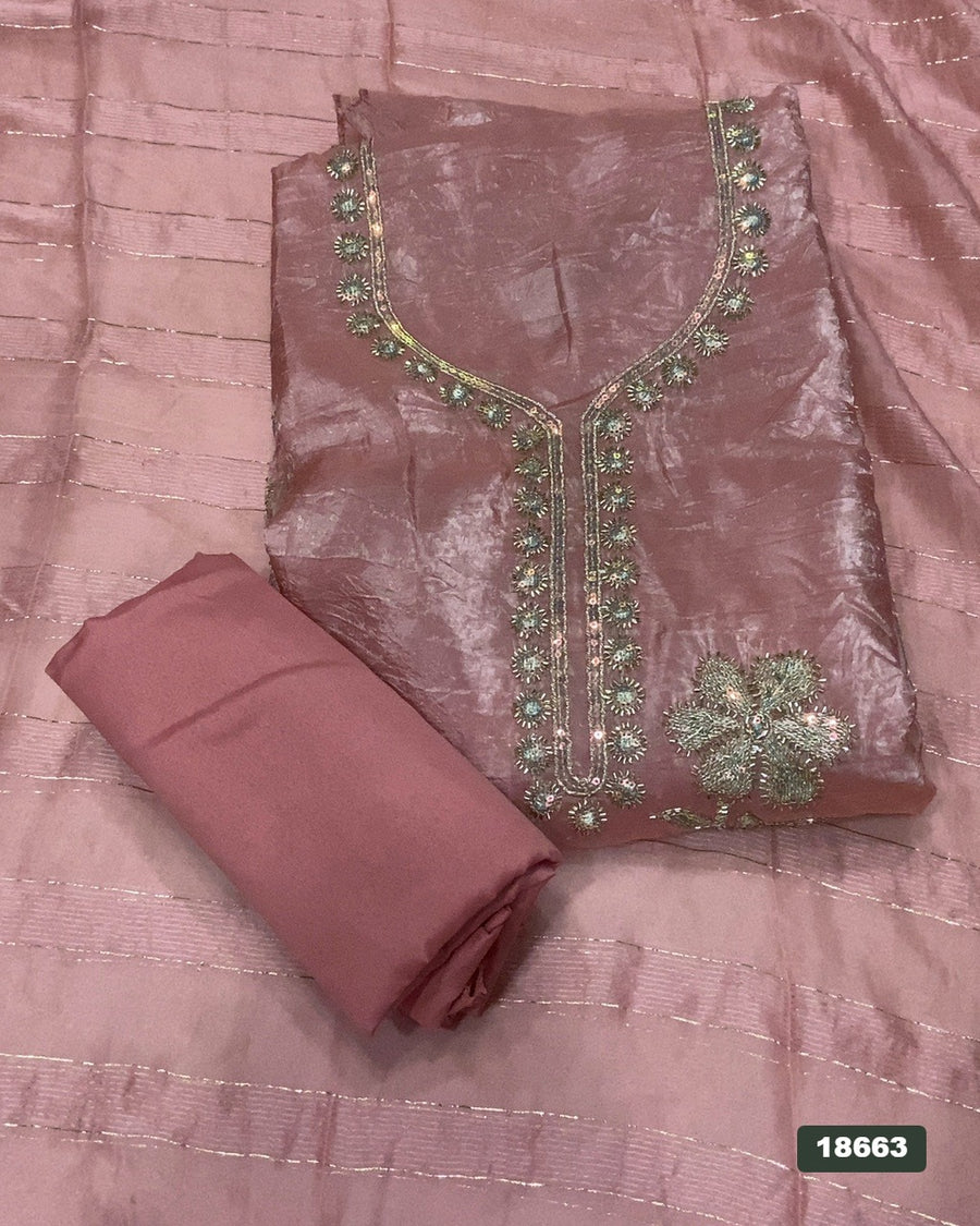 Silk Embroidery Suit Set