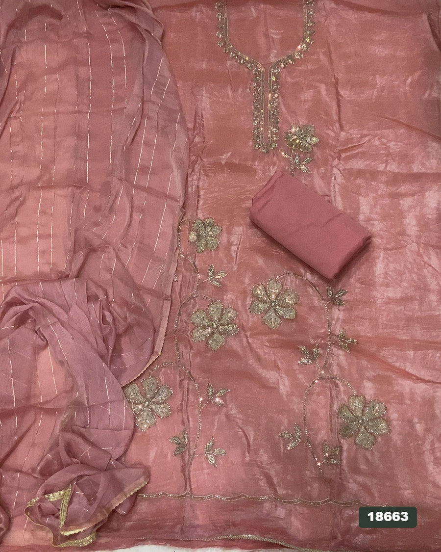 Silk Embroidery Suit Set
