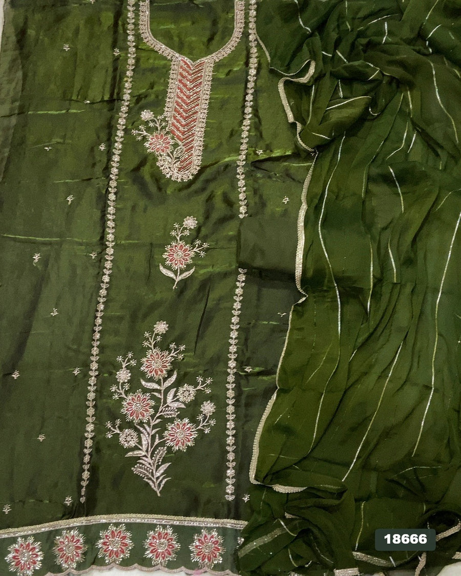 Silk Embroidery Suit Set