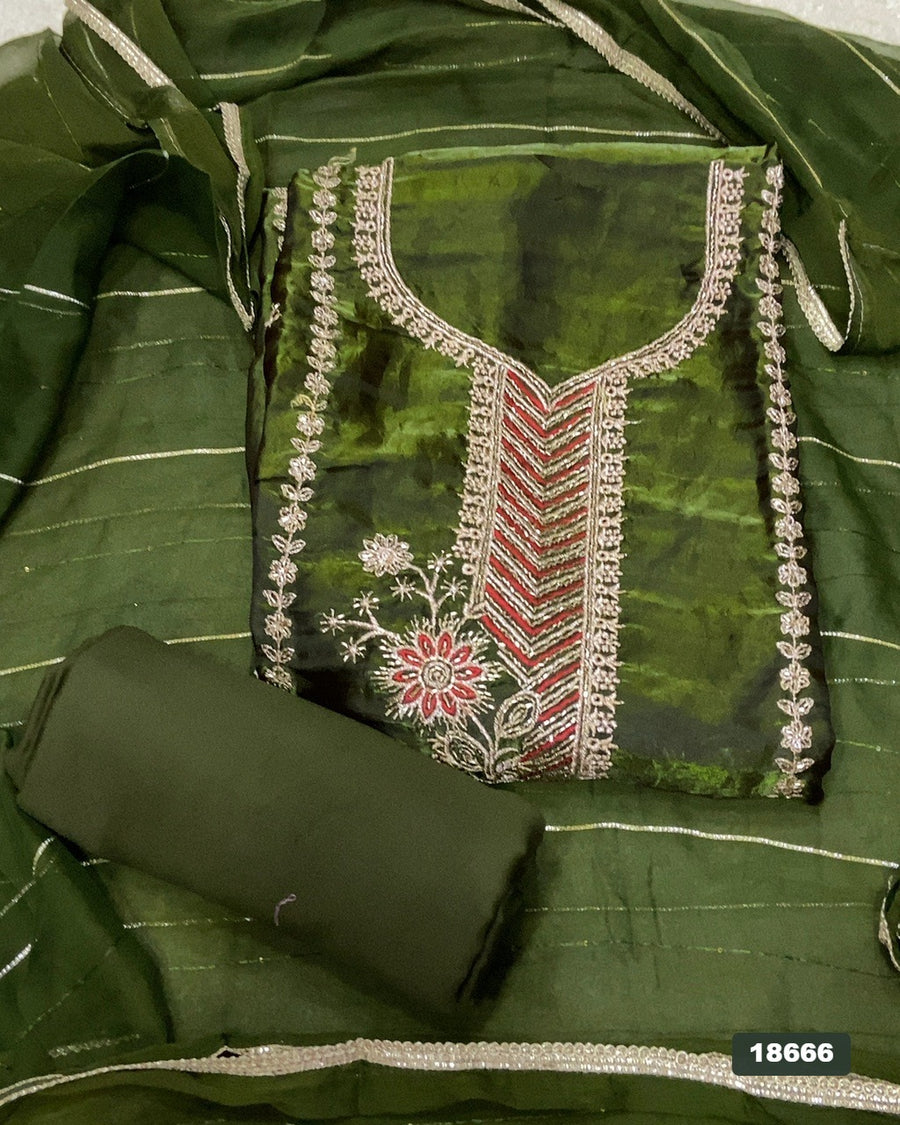 Silk Embroidery Suit Set
