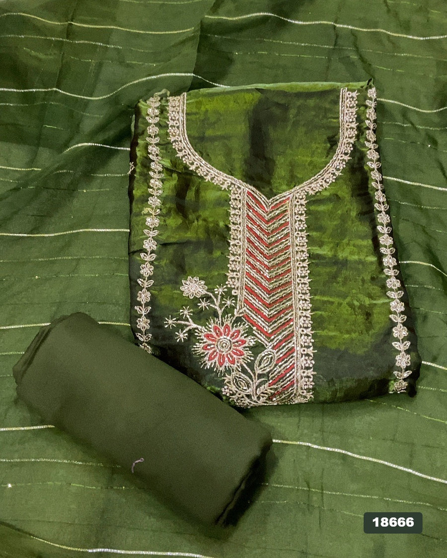 Silk Embroidery Suit Set