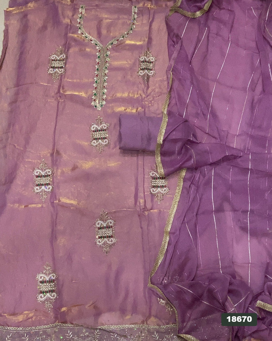 Silk Embroidery Suit Set