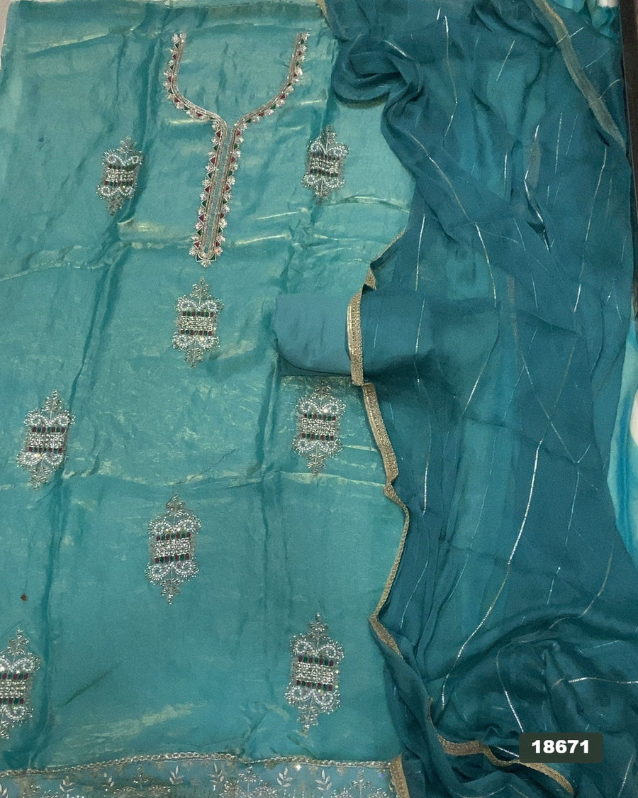 Silk Embroidery Suit Set