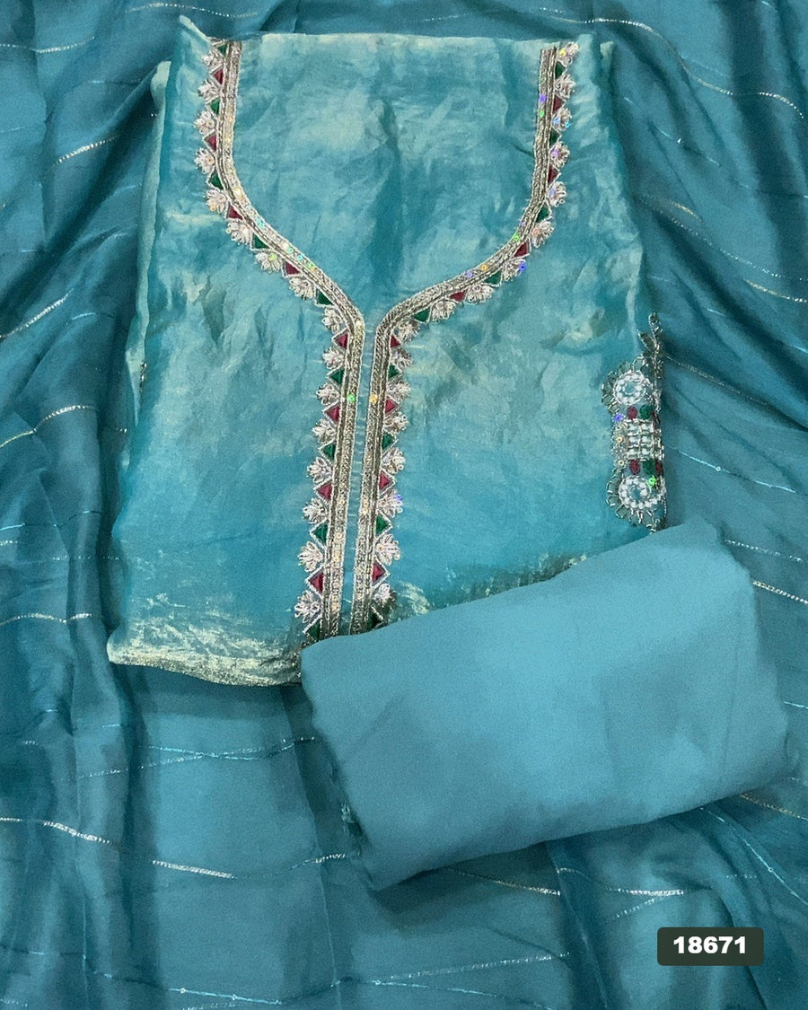 Silk Embroidery Suit Set