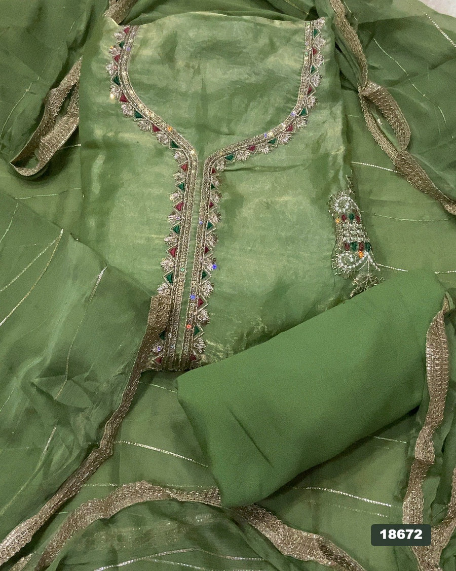 Silk Embroidery Suit Set