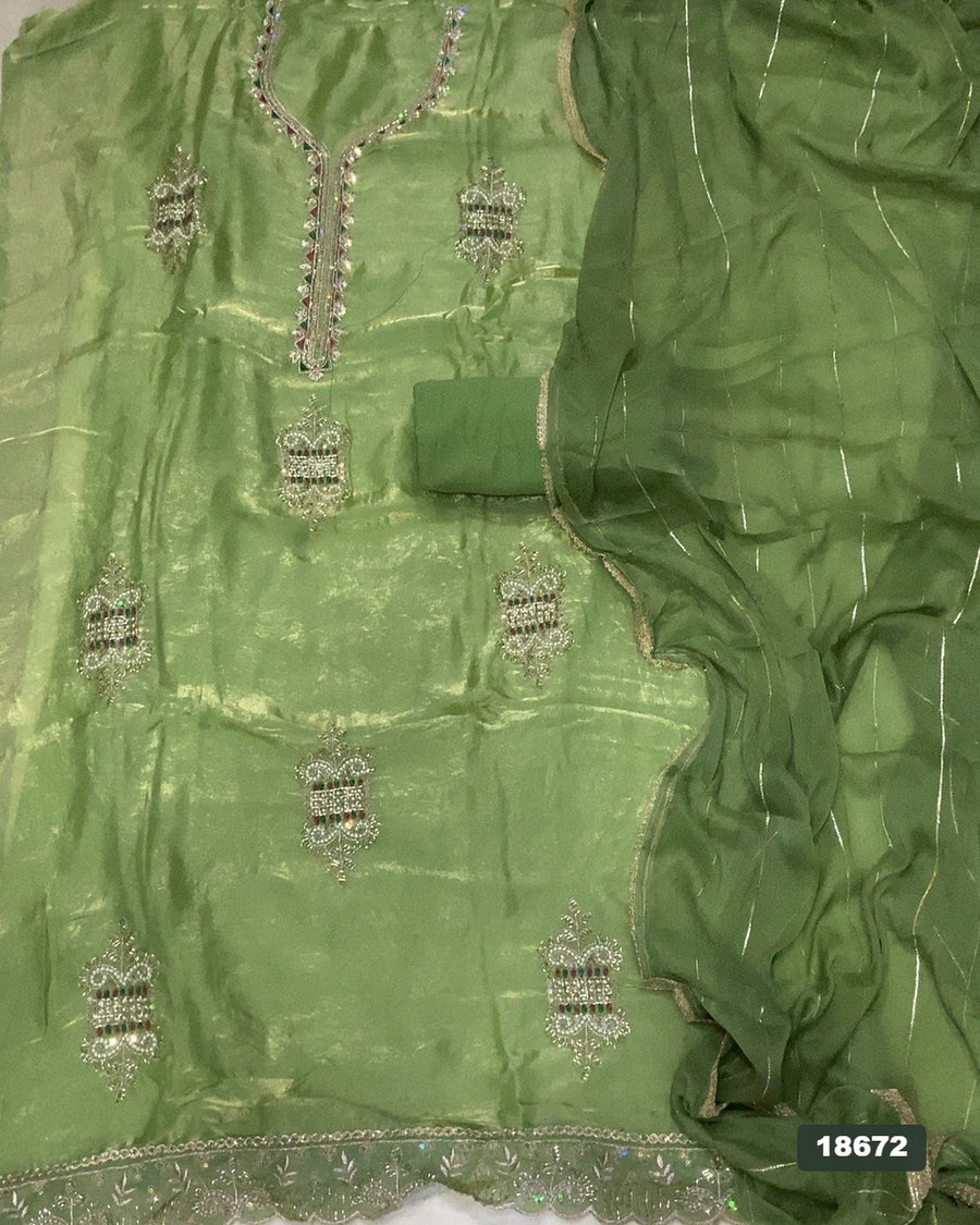 Silk Embroidery Suit Set
