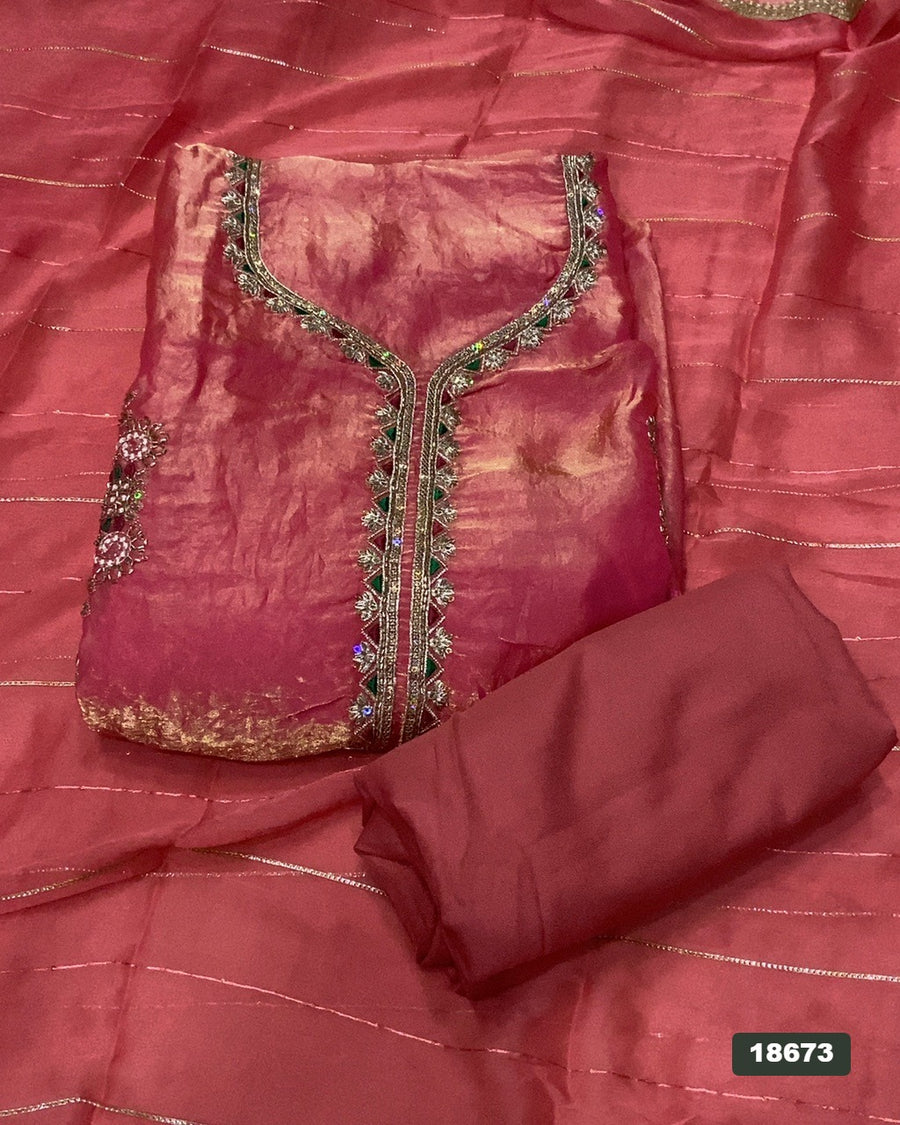 Silk Embroidery Suit Set