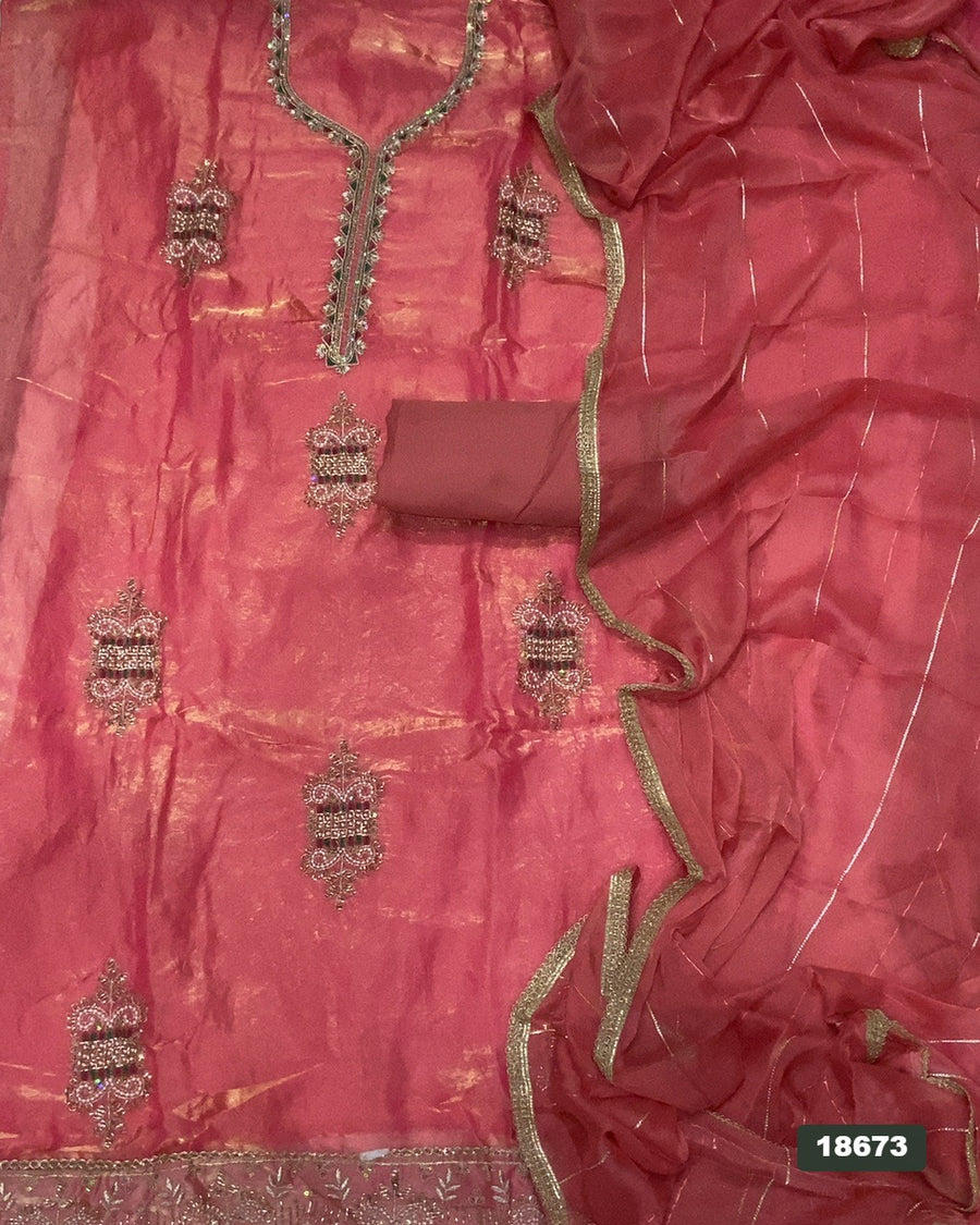 Silk Embroidery Suit Set
