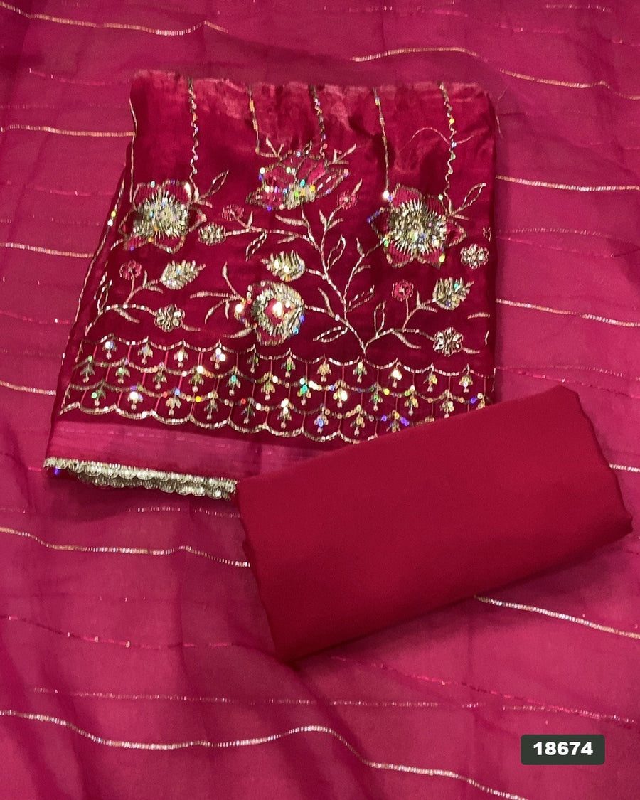 Silk Embroidery Suit Set