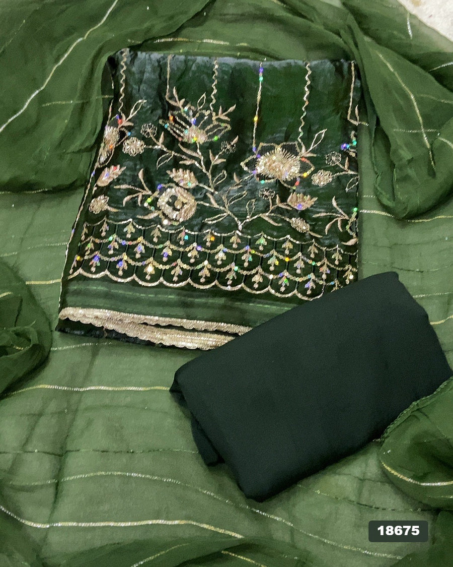 Silk Embroidery Suit Set