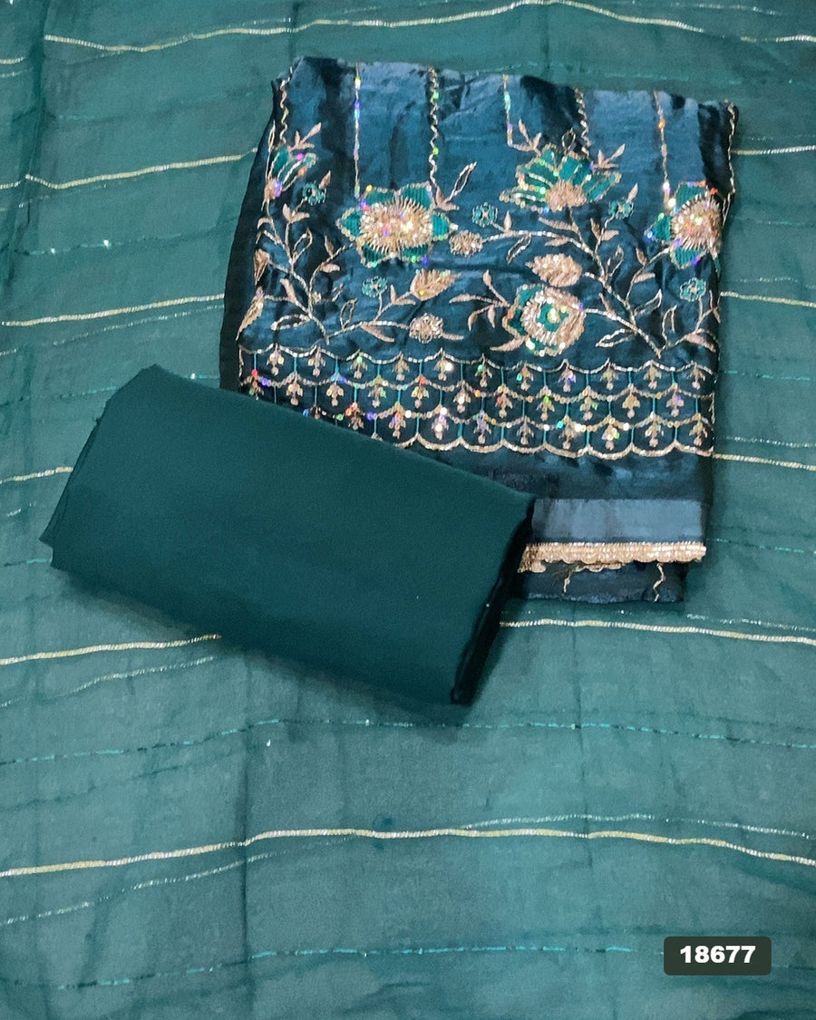 Silk Embroidery Suit Set