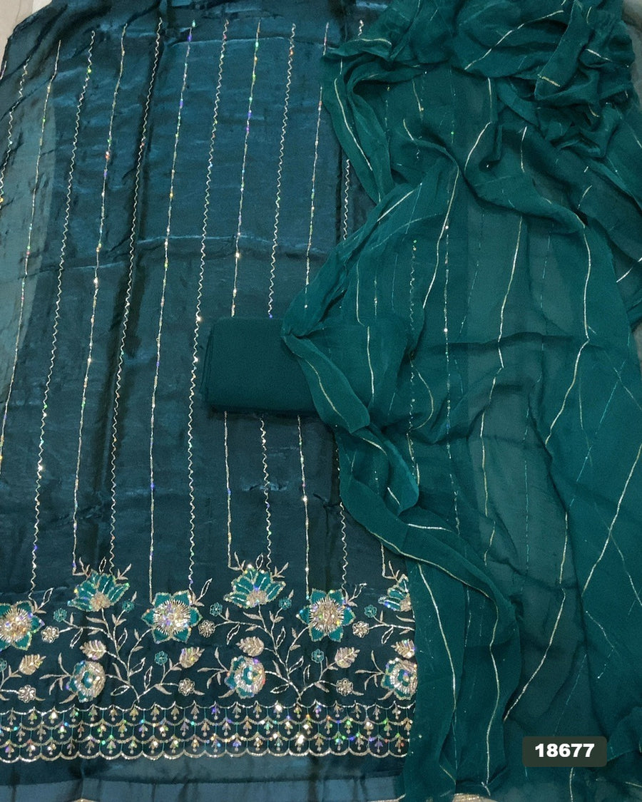 Silk Embroidery Suit Set