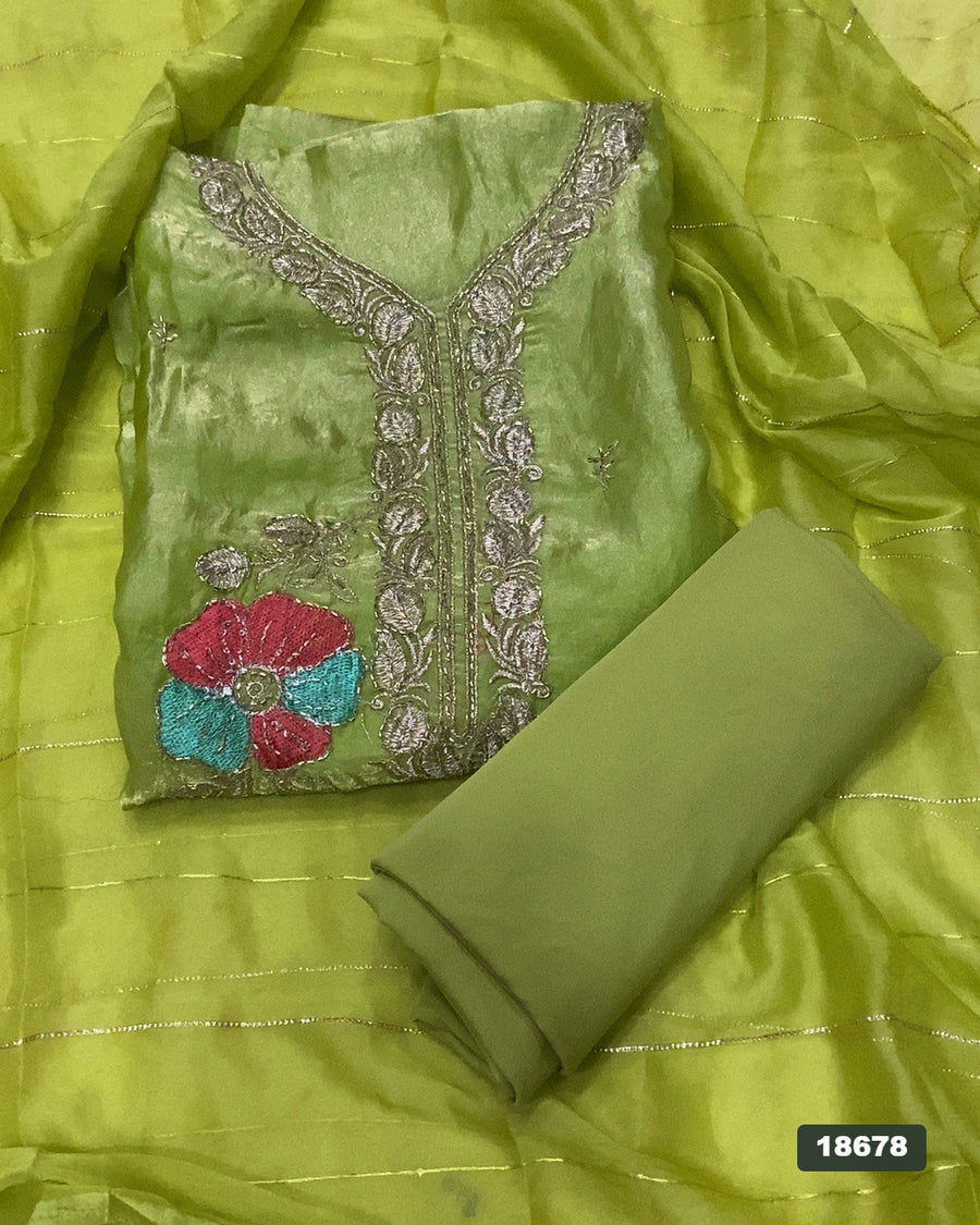 Silk Embroidery Suit Set