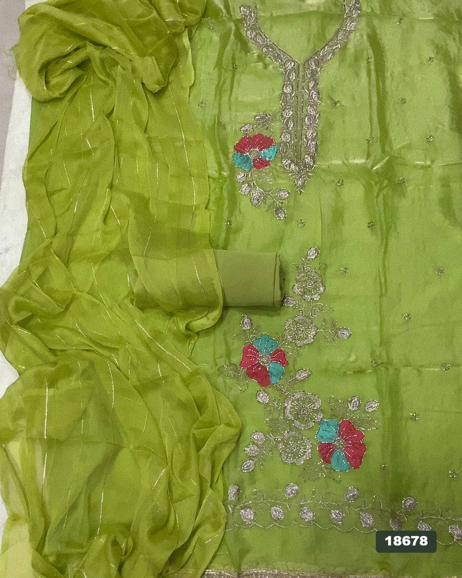 Silk Embroidery Suit Set