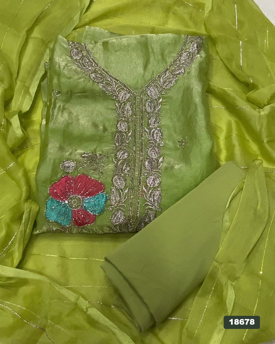 Silk Embroidery Suit Set