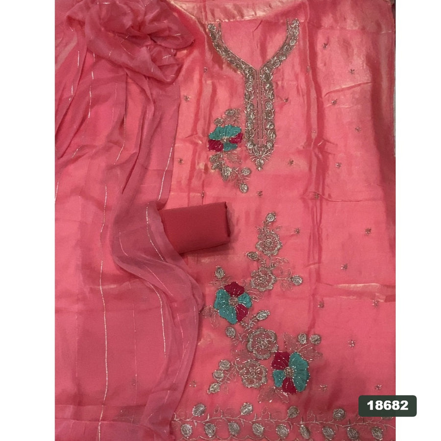 Silk Embroidery Suit Set