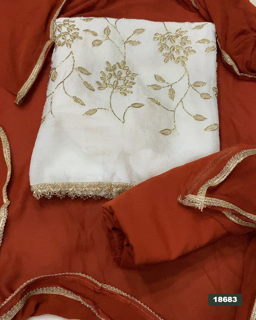 Crunchy Silk Embroidery Suit Set