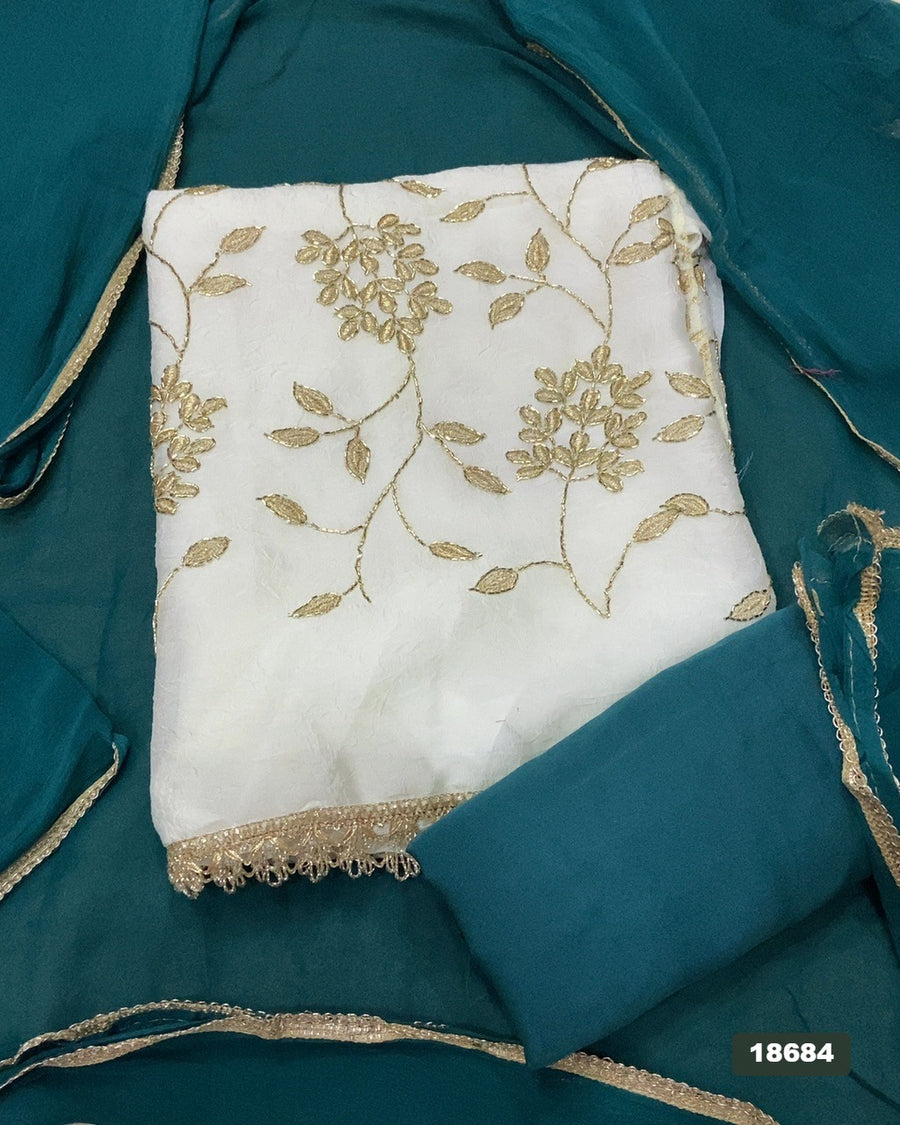 Crush Silk Embroidery Suit Set