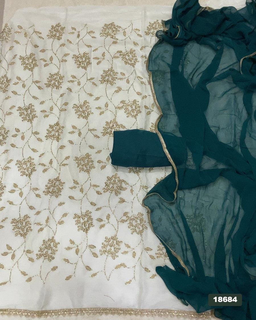 Crush Silk Embroidery Suit Set