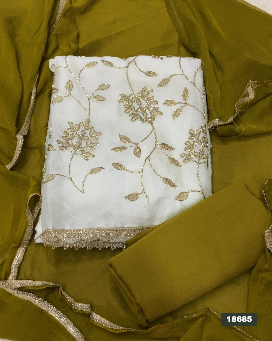 Crush Silk Embroidery Suit Set
