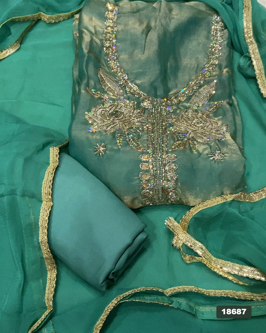 Silk Embroidery Suit Set