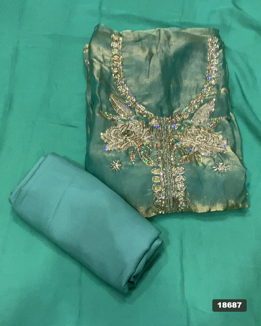 Silk Embroidery Suit Set