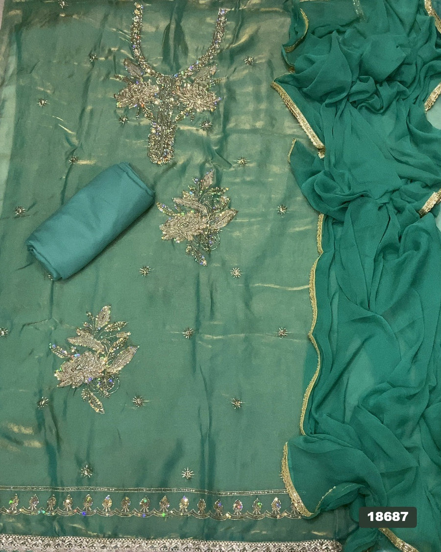 Silk Embroidery Suit Set