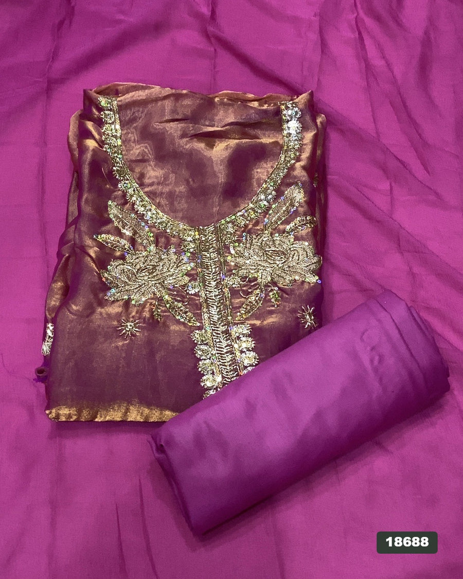 Silk Embroidery Suit Set
