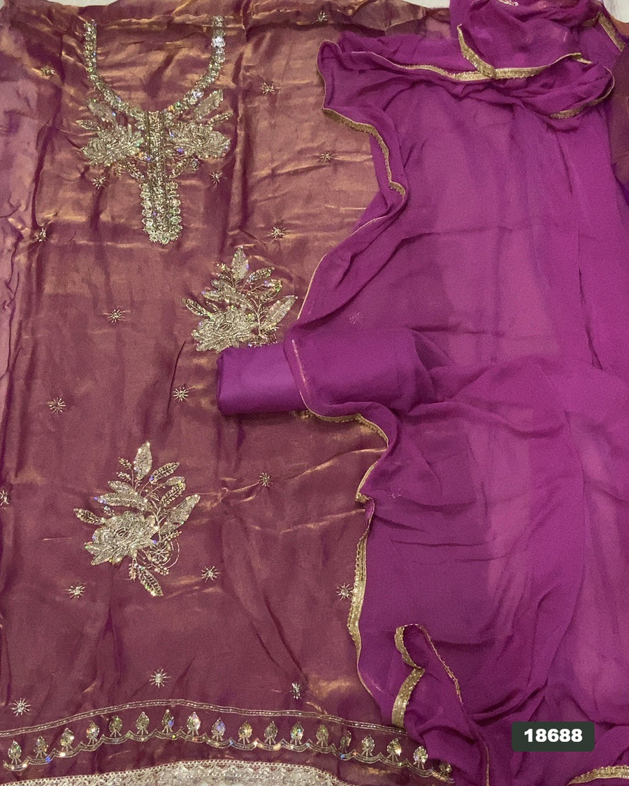 Silk Embroidery Suit Set